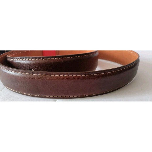 Kirkland Signature Italian Full Grain Leather Belt Men's Sz 44 Brown Dress Work - Picture 1 of 11